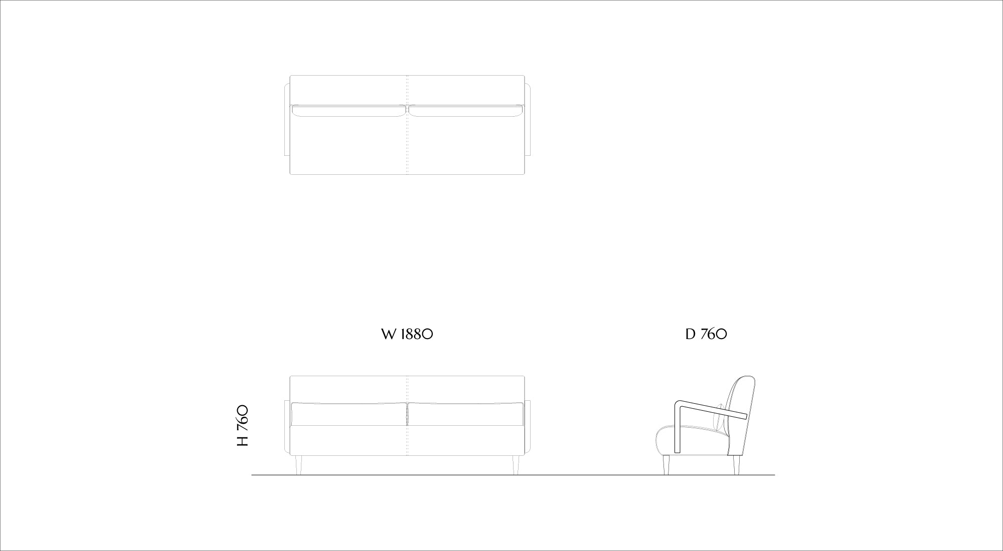 Wood Arm Sofa SFA-01D-3P