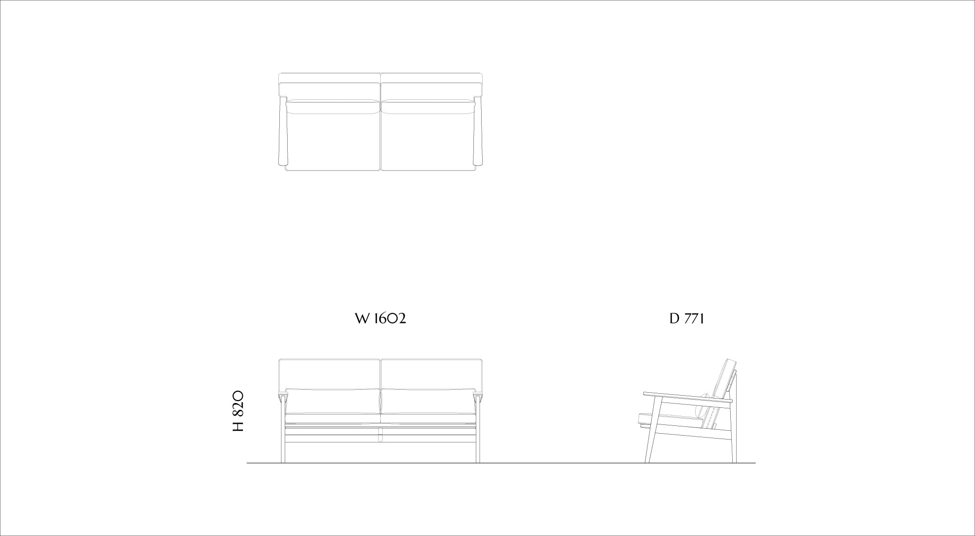 Wood Frame Sofa SFA-03C-2P