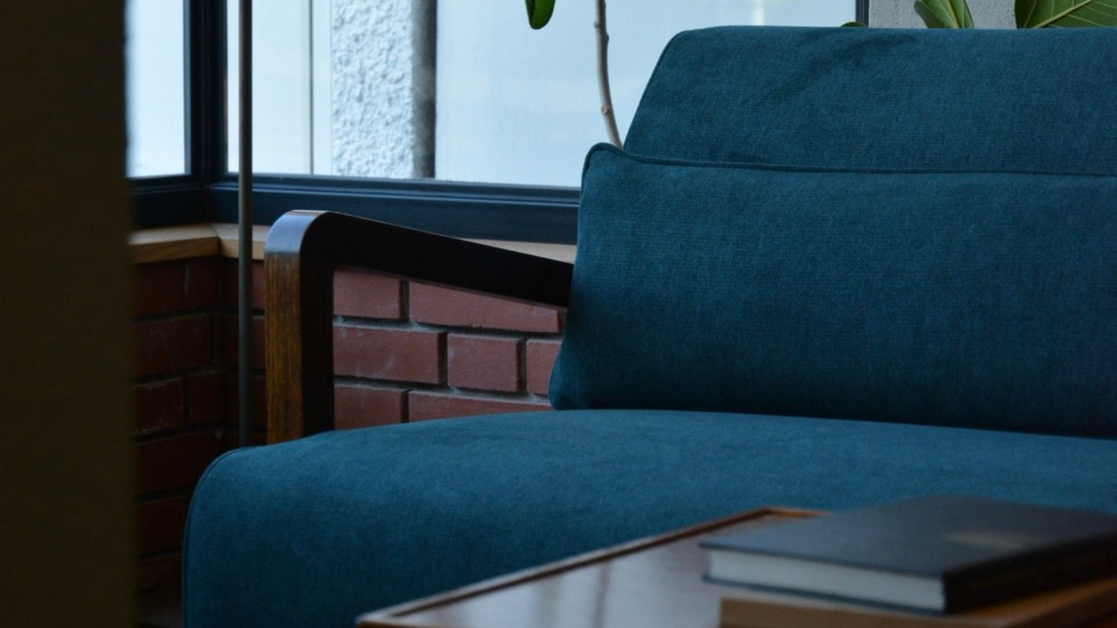 Wood Arm Sofa