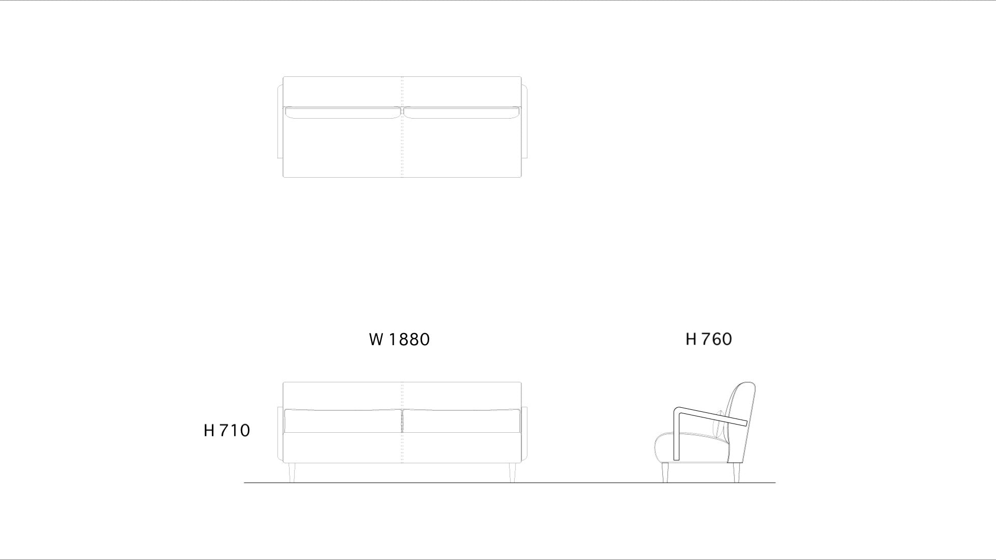 Wood Arm Sofa
