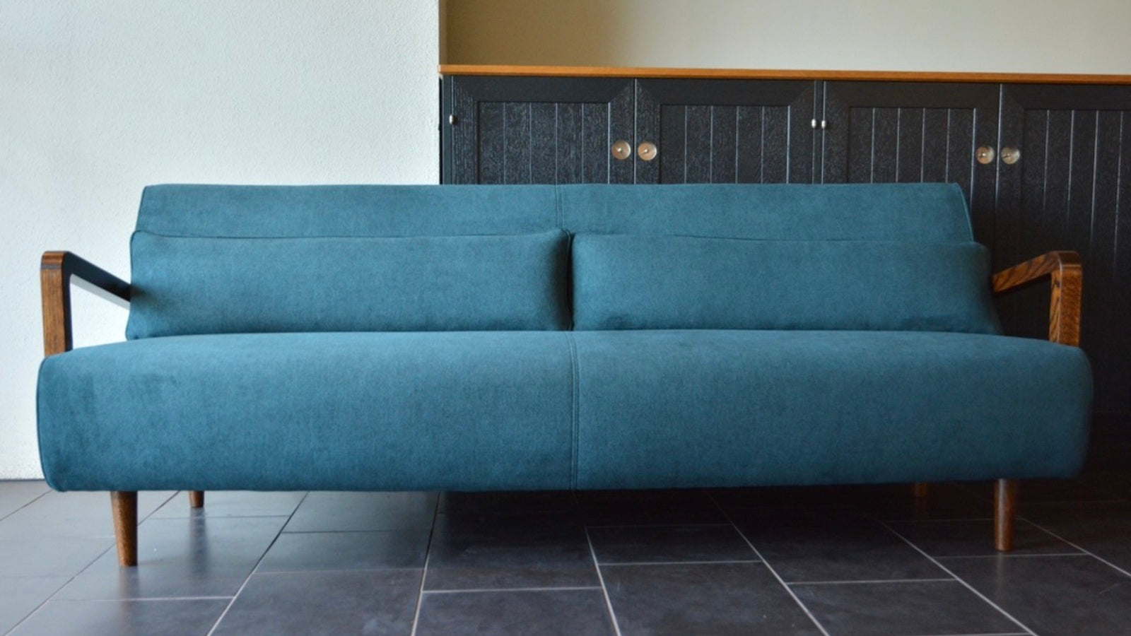 Wood Arm Sofa